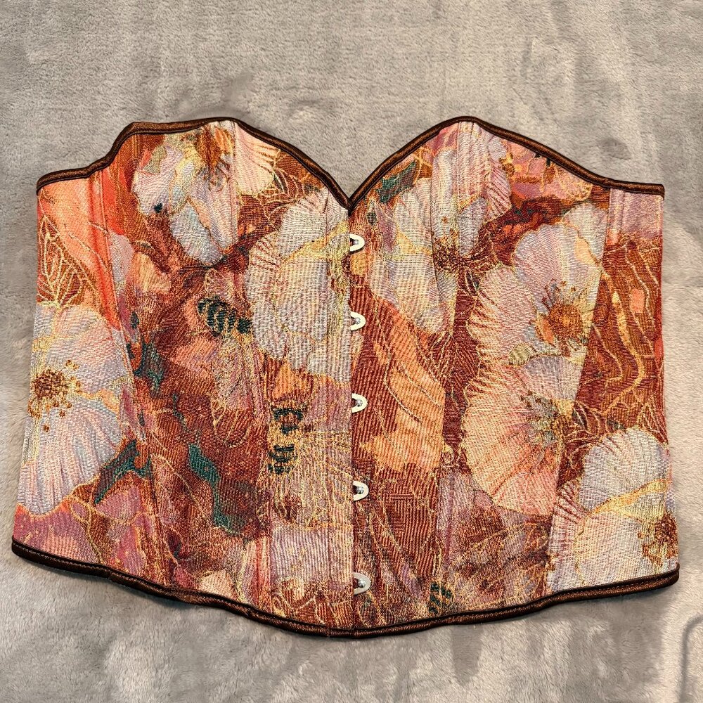 SHEIN Y2K Bee Jacquard Boned Corset Top Plus Size 2XL NWT - Picture 2 of 11